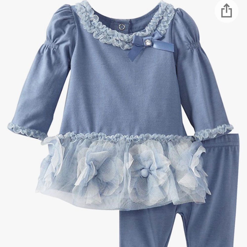 Nannette Baby Girl Flowers Dress Legging Set
